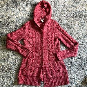 LL. Bean Cardigan Button Down Sweater. Women’s size small. Red/pink. EUC